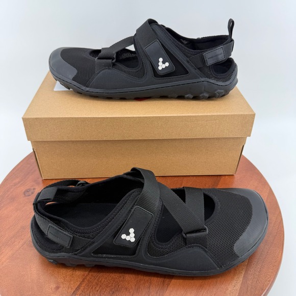 Vivobarefoot Tracker Sandal Mens Obsidian Black Minimalist Hiking EU 46/US 12.5